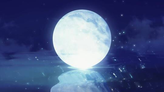 明亮皎洁的大月亮舞台背景视频素材模板下载