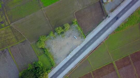 无人机拍摄的道路和景观