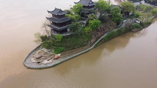 航拍衡阳石鼓书院