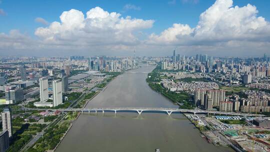 琶洲大桥 广州大景 珠江视频素材模板下载