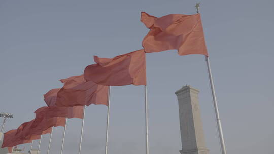 天安门素材 红旗 人民大会堂 祝福祖国