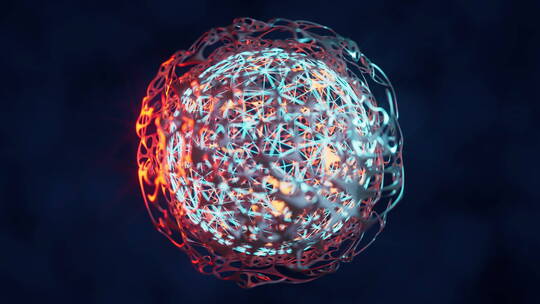 球状有机体结构3D渲染