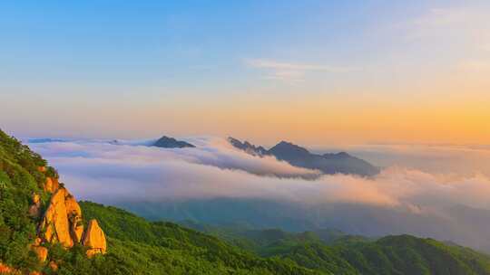 高山云海日出延时素材