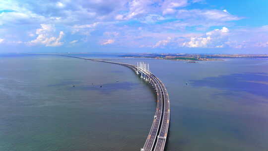 海上大桥  胶州湾跨海大桥 青岛 延时 航拍