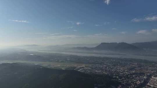 福建福州闽江航拍空镜