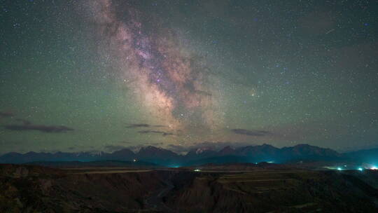 银河,星空,安集海大峡谷,星系,新疆,雪山