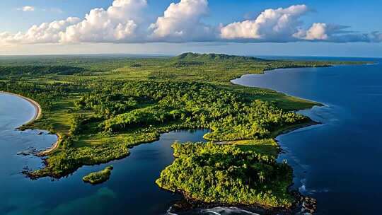 阿拉戈斯州 海岛自然风光鸟瞰全景