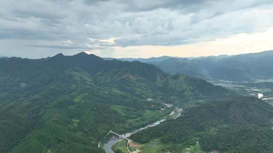 航拍福建宁德霍童古镇风光