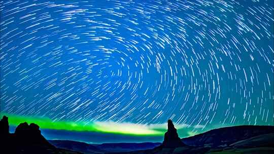 户外星空银河星轨延时夜空ai素材唯美风景