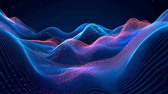 数字烟雾 数码波浪 虚拟世界背景片头动画