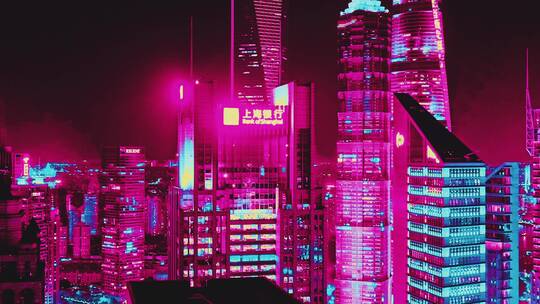 赛博上海夜景