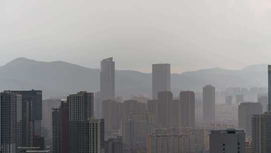 8k云南昆明城市暴雨强对流雨幕都市延时