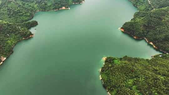 航拍郴州东江湖水库 战略水资源保护地