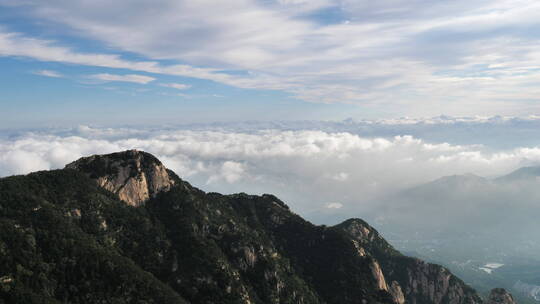 中国山东泰安泰山山顶风景风景区云海视频素材模板下载