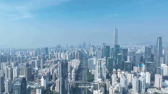 深圳滨河大道航拍平安金融中心大厦建筑风光
