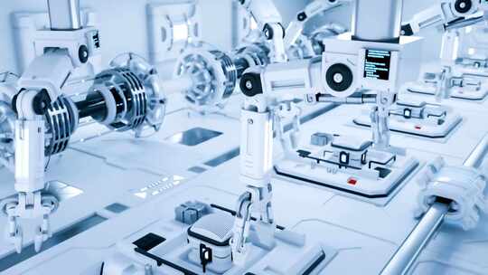 自动化机械臂车间流水线工厂汽车生产