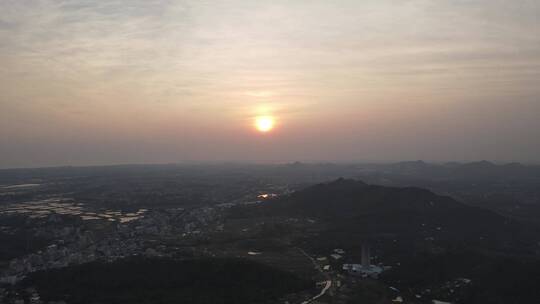 乡村黄昏日落航拍