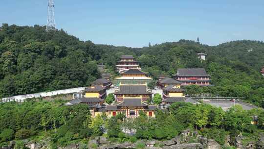 湖北鄂州市西山风景区古灵泉寺航拍