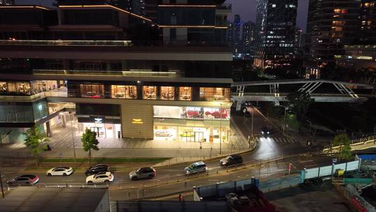 4K深圳南山区深圳湾街道夜景