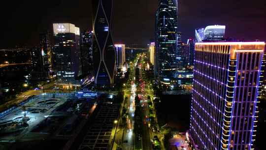 杭州萧山区钱江世纪城夜晚夜景延时