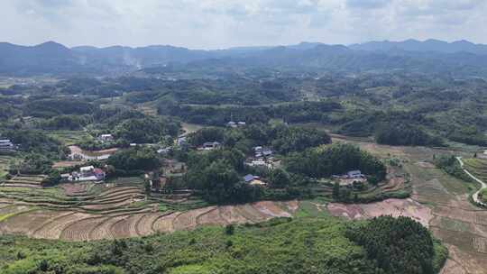 南方山川丘陵梯田农田航拍