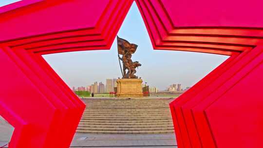 南昌市城市地标夜景航拍