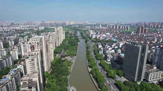 江苏常州城市风光高楼建筑航拍