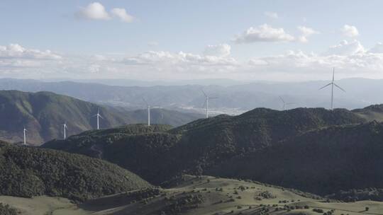 航拍风车发电-风力发电-新能源视频素材模板下载
