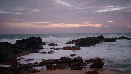 海滩，海，波浪，岩石