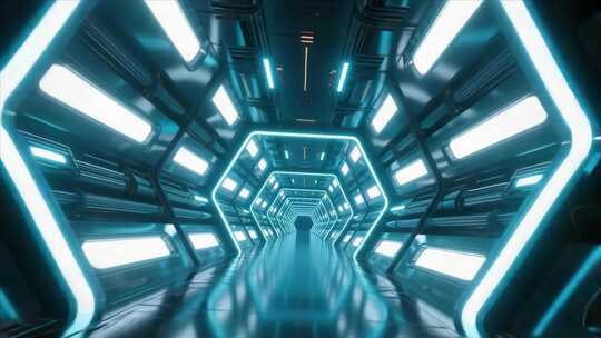 科技感未来隧道通道