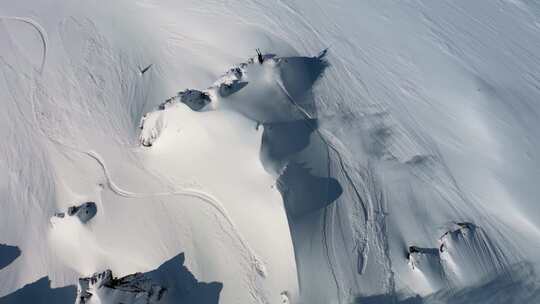 高山滑雪航拍俯拍大景