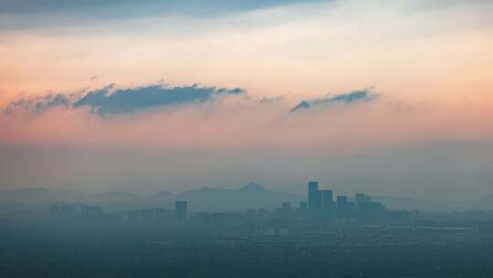 杭州马家坞观景台眺望未来科技城延时
