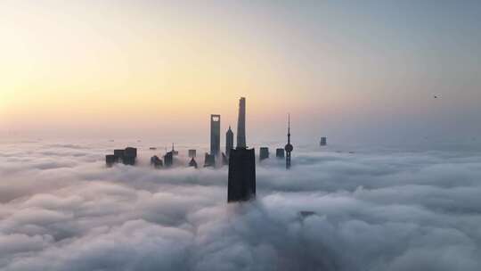 上海日出 上海平流雾 上海高度 陆家嘴