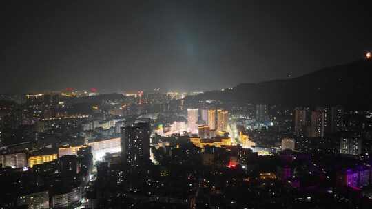 四川达州夜景达州大景航拍