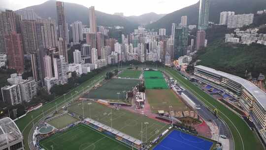 香港铜锣湾区航拍