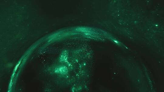 太空绿色抽象的银河系