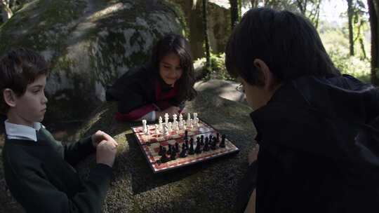 孩子们玩象棋