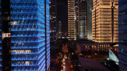 上海陆家嘴夜景视频素材模板下载