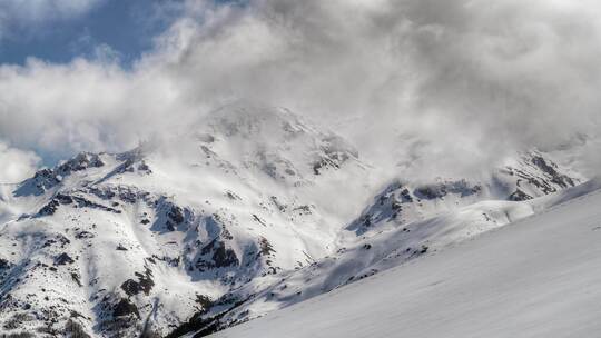 雪山延时 高原雪山雪峰云层延时