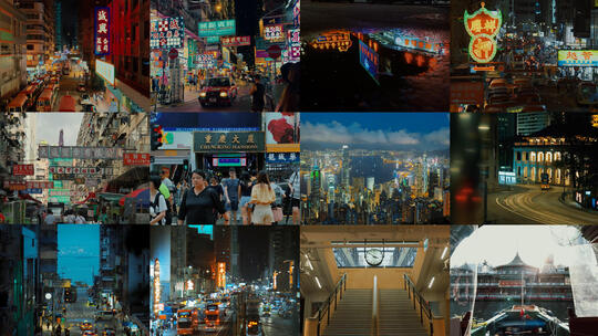 未调色香港人文旅拍港风霓虹灯招牌复古街景高清在线视频素材下载