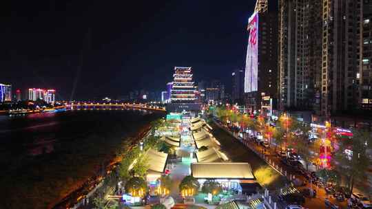 陕西安康西城坊夜景航拍合集