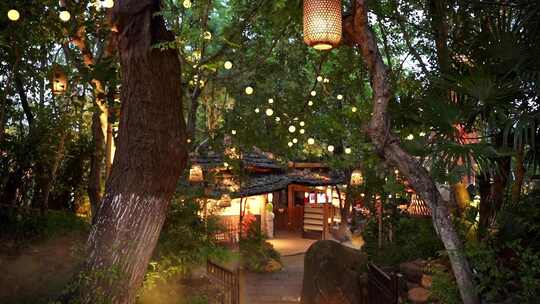 院子餐饮表演高清素材