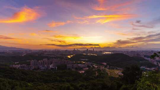 惠州惠城区日出朝霞全景