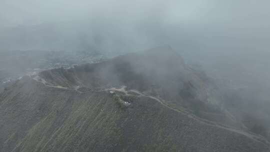 HDR印尼巴厘岛巴图尔火山航拍自然风光