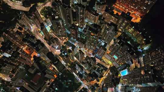 香港维多利亚港中环街景空镜