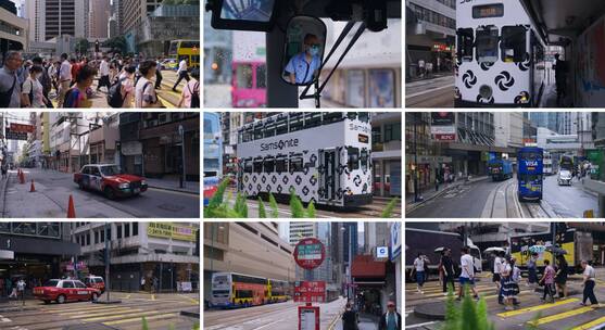 香港城市街道交通车流人流旺角高清在线视频素材下载