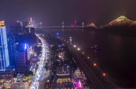 湖北宜昌航拍延时 夜景延时 延时