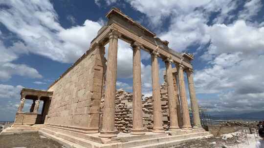 世界文化遗产希腊帕特农神庙建筑遗迹视频素材模板下载