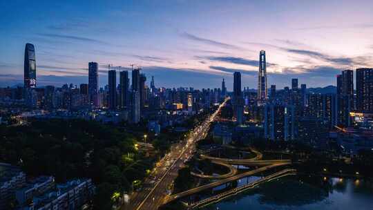 深圳罗湖笋岗路夜景车流延时