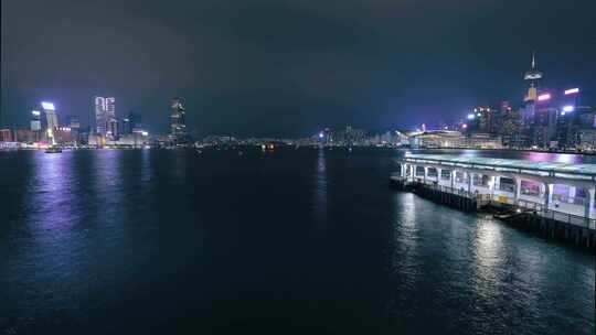 4K香港维多利亚港夜景延时素材香港回归